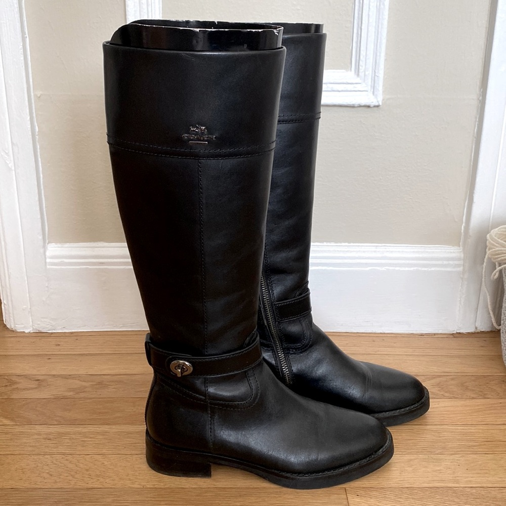 Coach Eva Leather Riding Boots